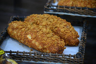 Close-up of bread on table