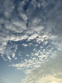 Low angle view of clouds in sky