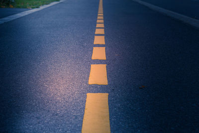 Surface level of arrow symbol on road