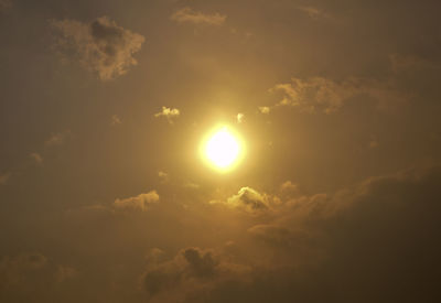 Low angle view of clouds in sky at sunset