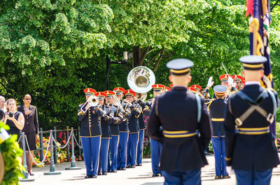 Soldier standing in arlington national cemetery