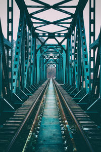 Low angle view of railway bridge