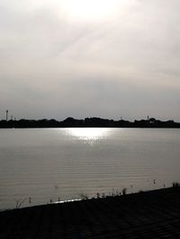 Scenic view of sea at sunset