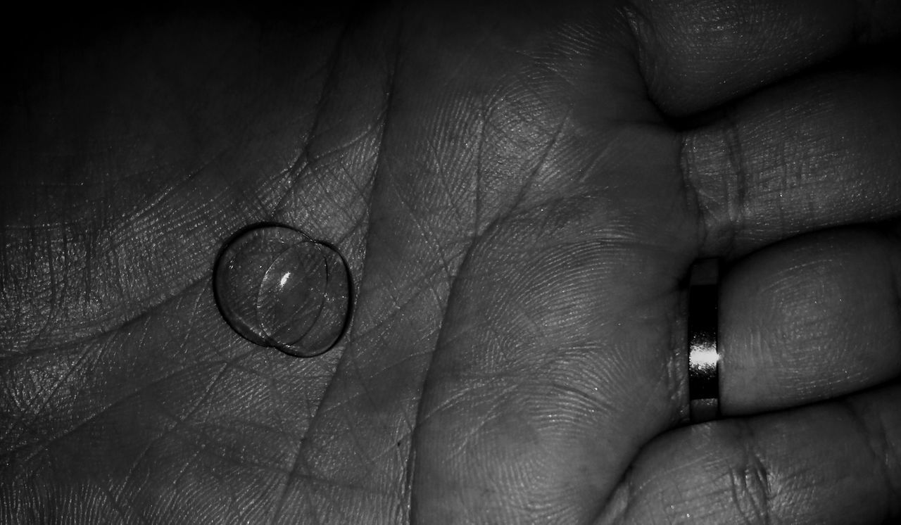 CLOSE-UP OF HUMAN HAND ON FINGER