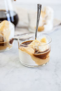 Close-up of ice cream in glass