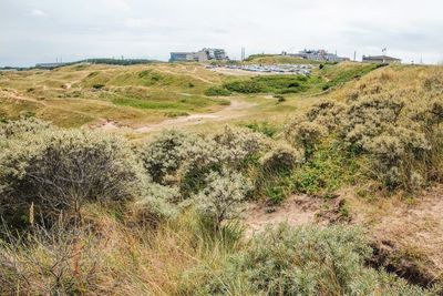 Scenic view of land against sky