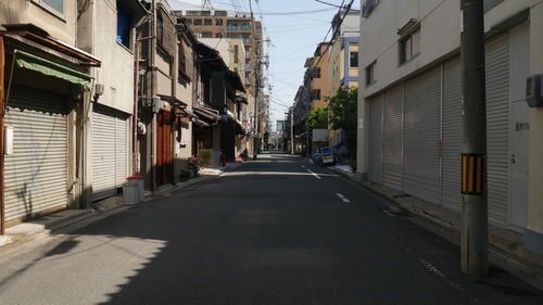 Narrow alley along buildings