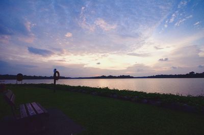 Scenic view of sea at sunset