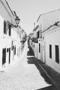 Narrow alley along buildings