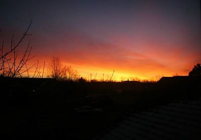 Silhouette landscape at sunset