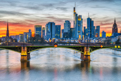 Bridge over river in city