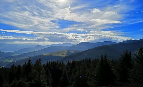 Scenic view of mountains against sky