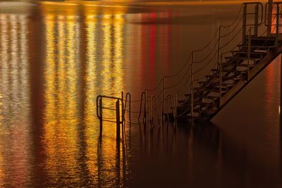 Scenic view of sea against sky at sunset