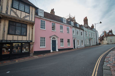 Old medieval buildings on high street in lewes, east sussex