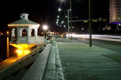 Illuminated street light at night