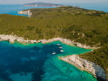 High angle view of beach against sky