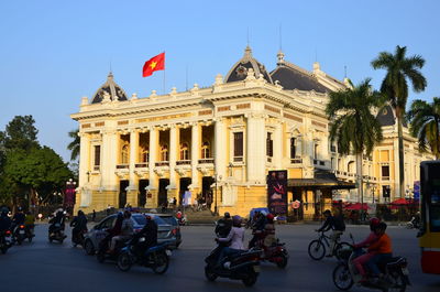 Group of people in front of building