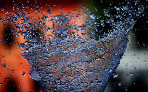 Close-up of water drops on glass window