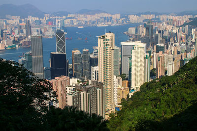 View of skyscrapers in city