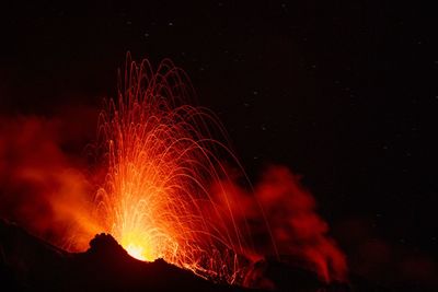 Burning firewood at night