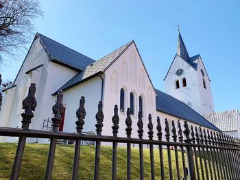 Traditional building against clear blue sky