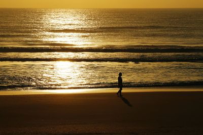 Silhouette of people on beach