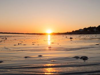 Scenic view of sunset over sea
