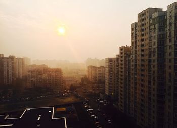 City street at sunset