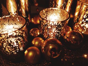 Close-up of illuminated christmas lights