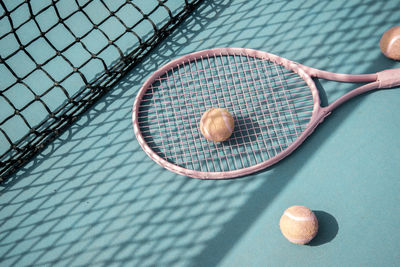 Tennis racket and balls