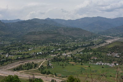 High angle view of landscape against sky