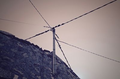 Low angle view of power lines against sky