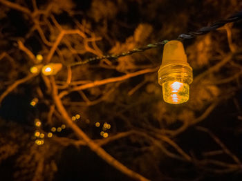 Close-up of illuminated light bulb