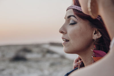 Close-up of young woman
