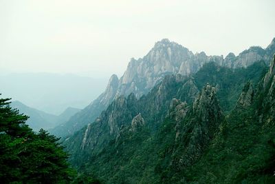 Scenic view of mountains against clear sky