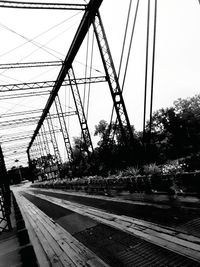 View of railroad tracks against clear sky