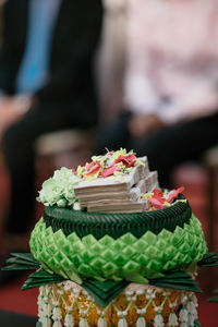 Close-up of cupcakes on table