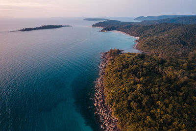 High angle view of sea against sky