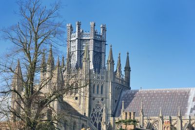 Low angle view of built structure against clear sky