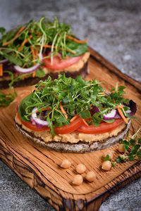 Close-up of food on table
