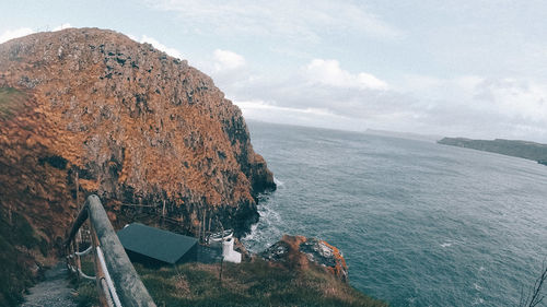 High angle view of sea against sky