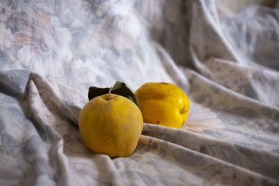 High angle view of fruits on table