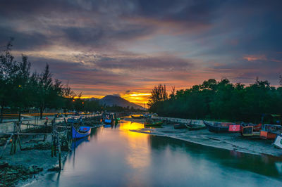 Scenic view of dramatic sky during sunset