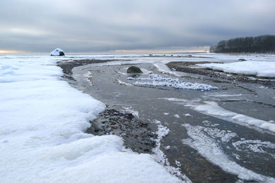 Scenic view of snow covered landscape