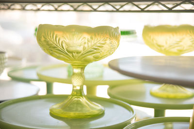 Close-up of drink served on table