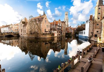 Reflection of buildings in water