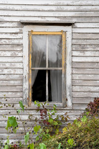 Closed door of old building