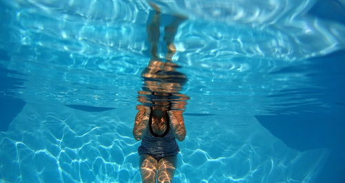 Underwater view of swimming pool