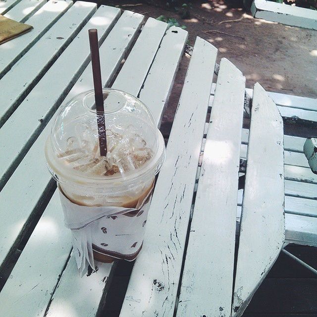 indoors, close-up, wood - material, railing, table, water, metal, glass - material, high angle view, drink, food and drink, refreshment, freshness, day, focus on foreground, drinking glass, no people, transparent, still life, built structure