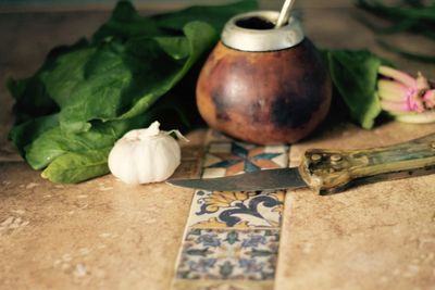 Close-up of vegetables on table